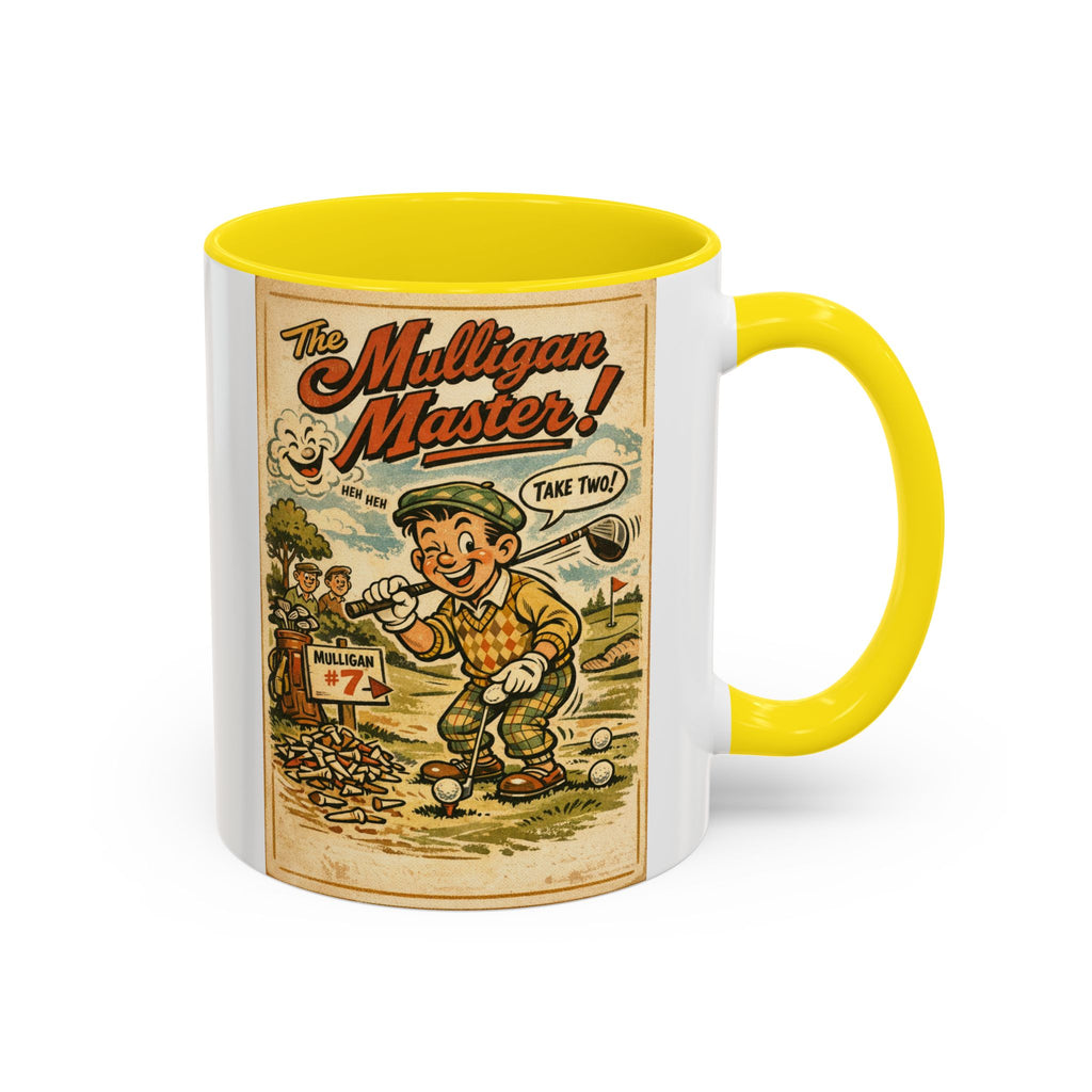 Vintage Golf Mug — “The Mulligan Master” Accent Coffee Cup (11/15 oz)