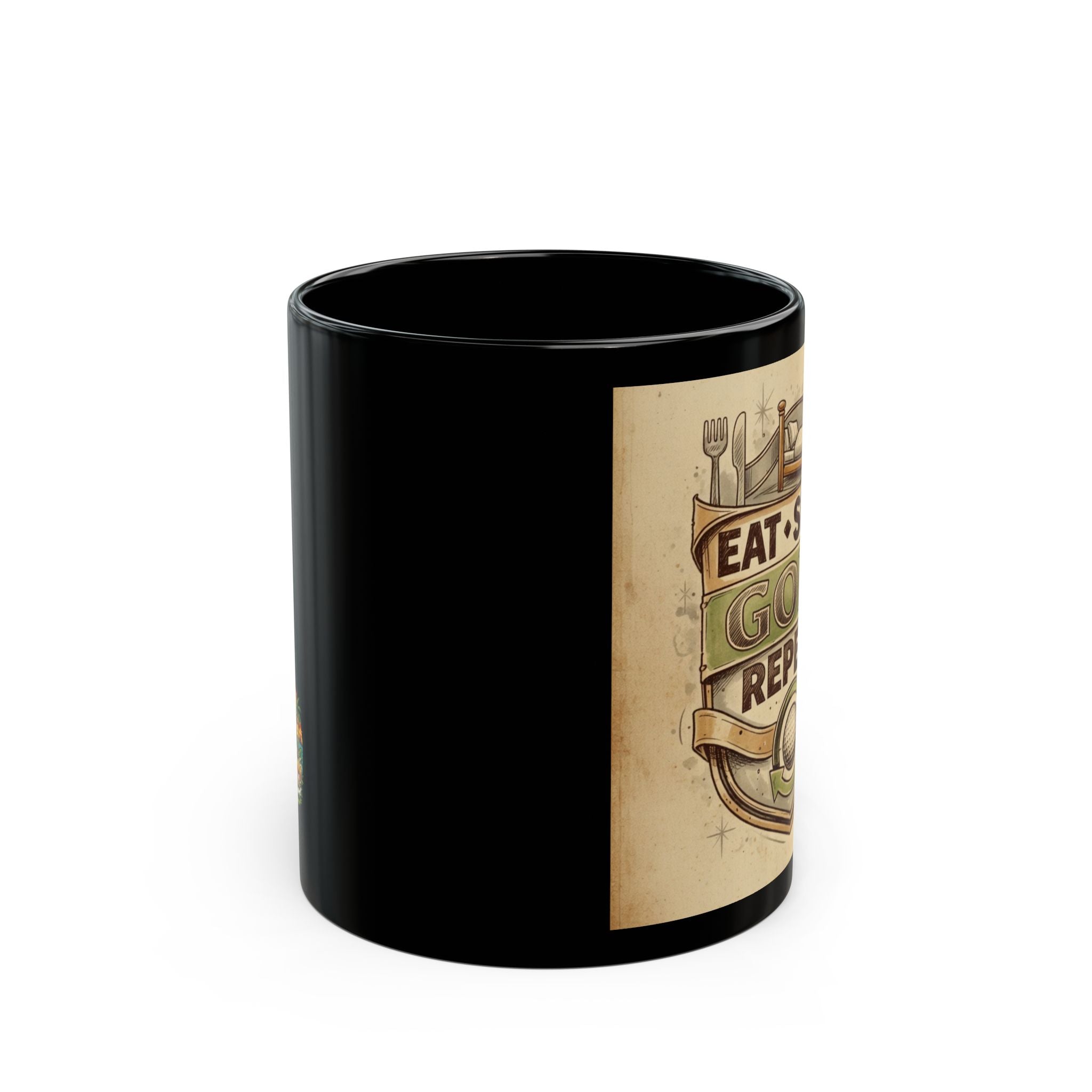 Golf Mug — "Eat Sleep Golf Repeat" Ceramic Coffee Cup (11oz & 15oz)