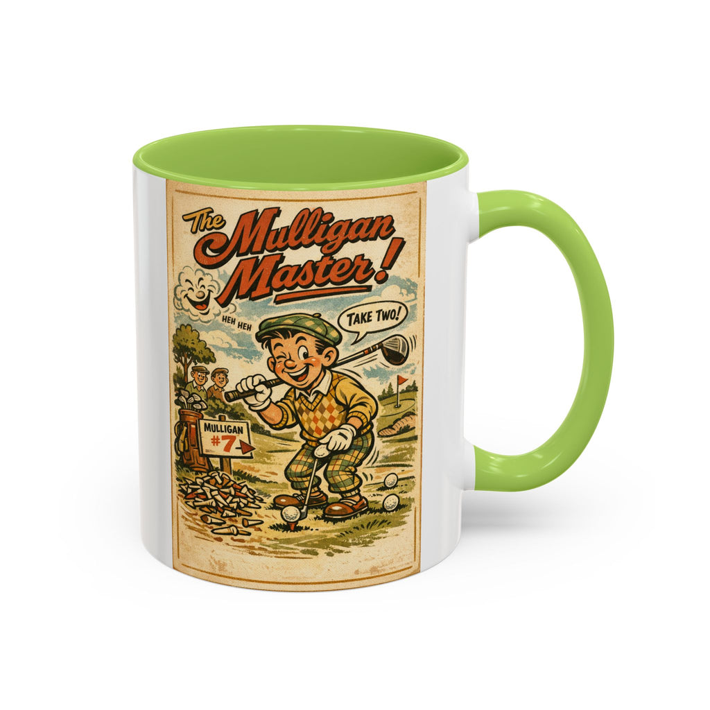 Vintage Golf Mug — “The Mulligan Master” Accent Coffee Cup (11/15 oz)
