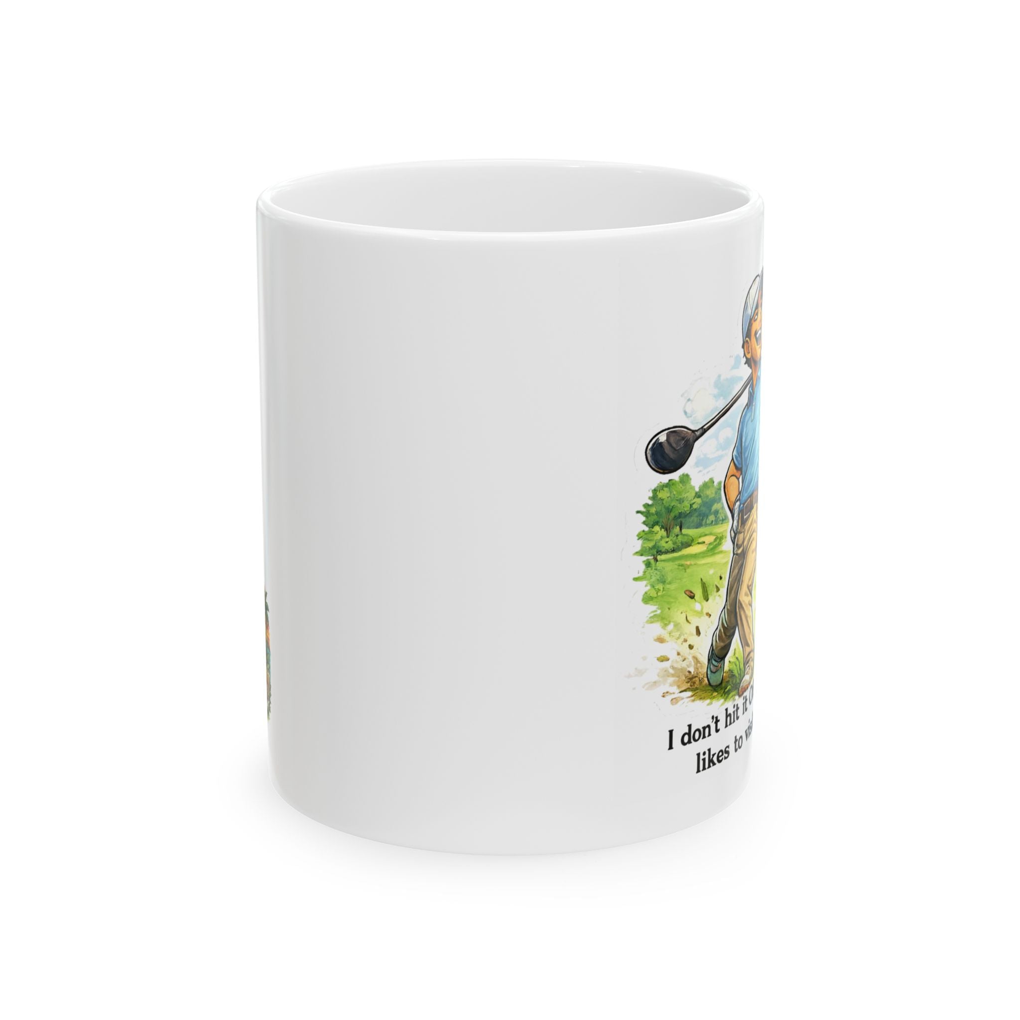 Golfing Dad Ceramic Mug — "I Don't Hit Balls, I Find Them" Funny Golf Coffee Cup (11oz, 15oz)