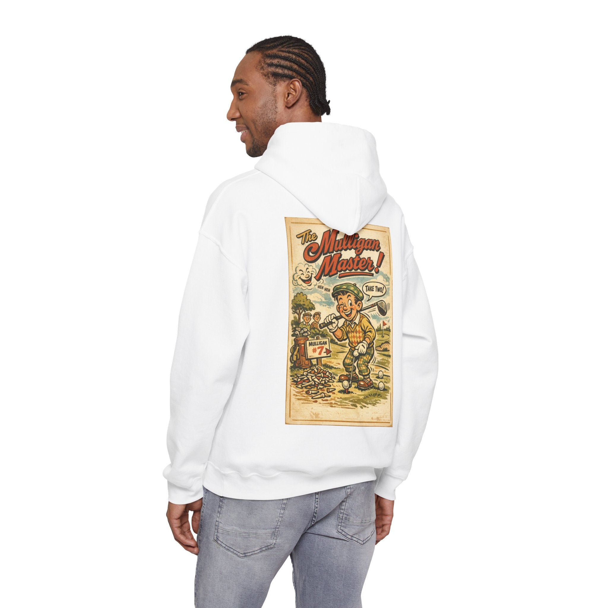 Hoodie – Vintage Golf Poster “The Mulligan Master!” Retro Golf Graphic Hoodie