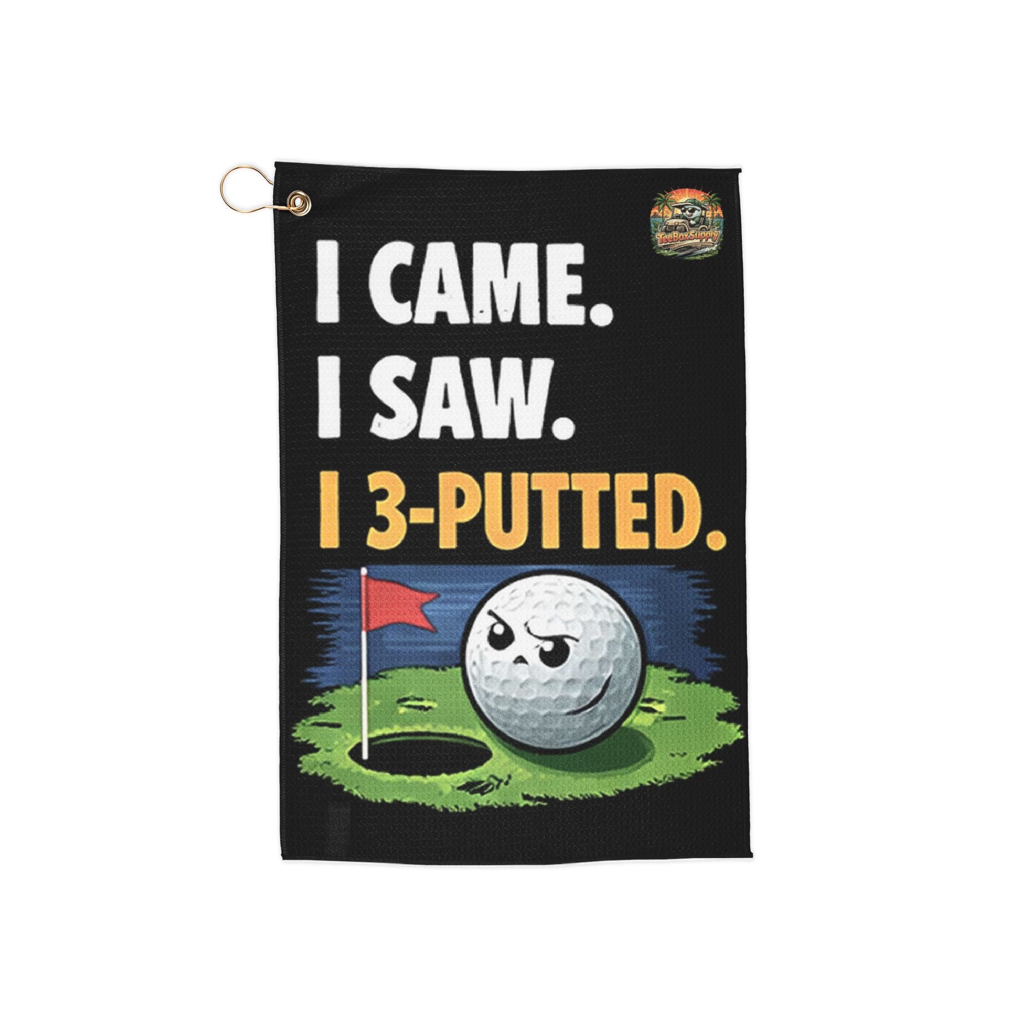 Golf Towel — "I Came. I Saw. I 3-Putted." Funny Golf Gift for Players