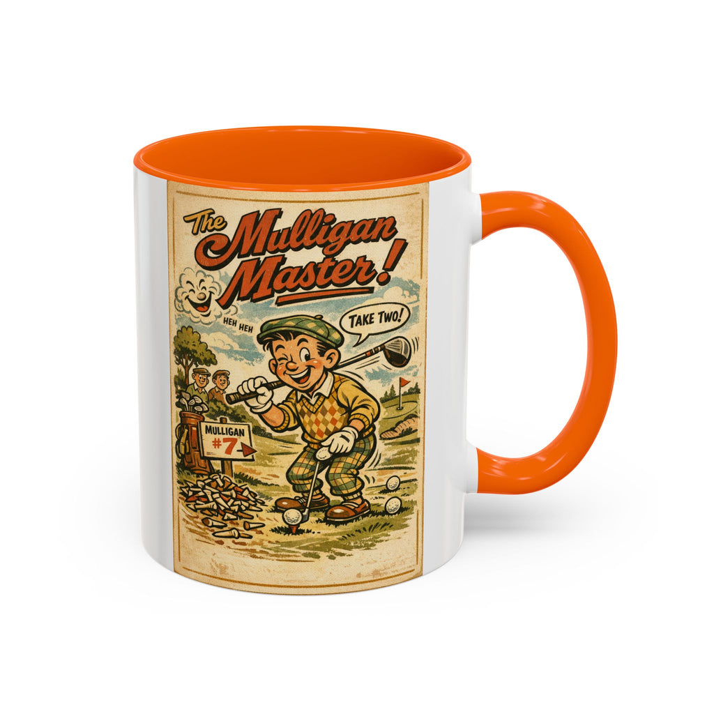Vintage Golf Mug — “The Mulligan Master” Accent Coffee Cup (11/15 oz)