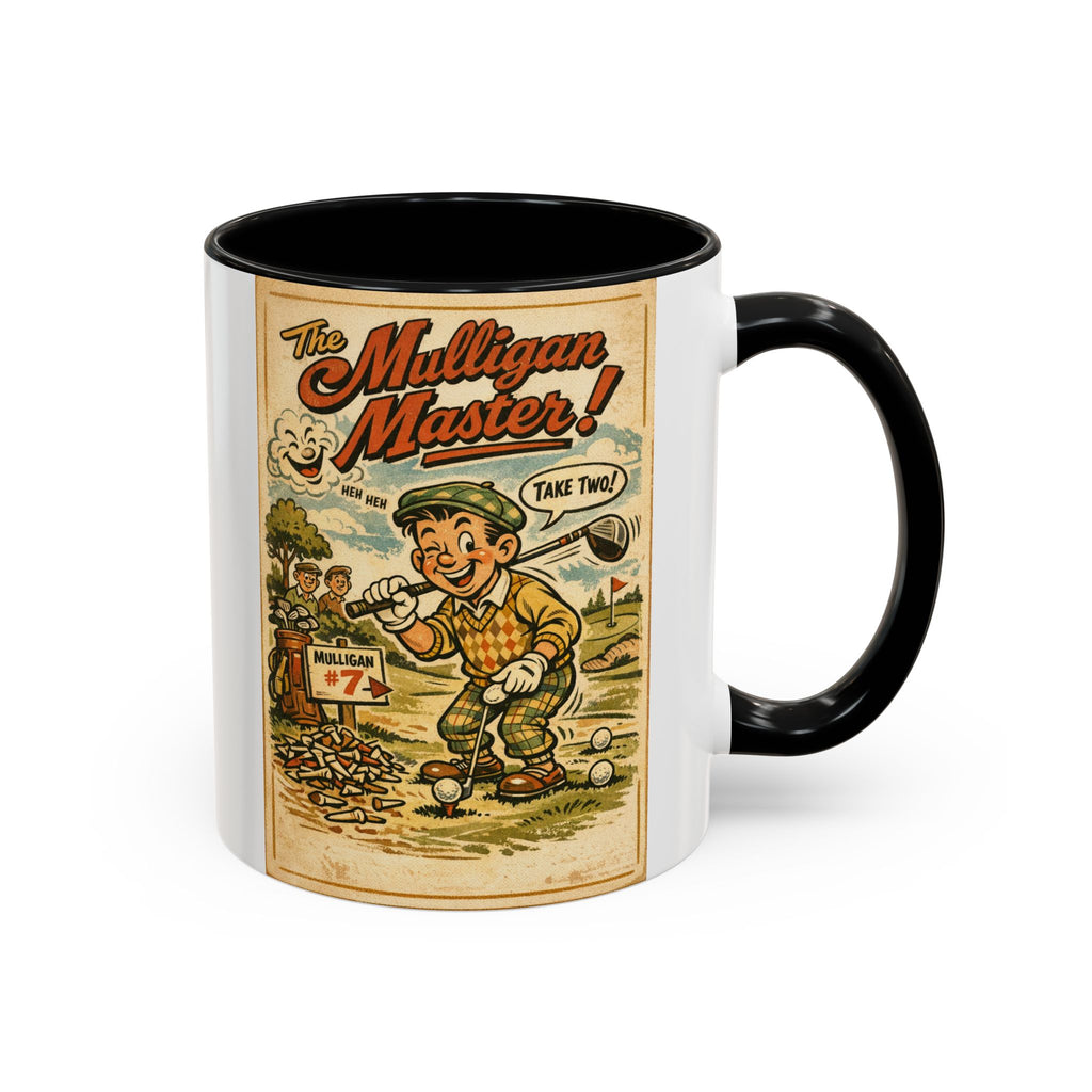 Vintage Golf Mug — “The Mulligan Master” Accent Coffee Cup (11/15 oz)