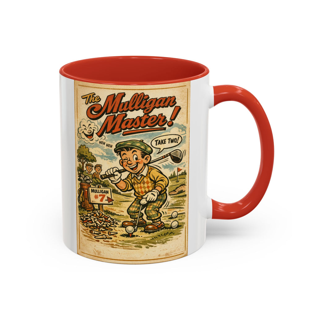 Vintage Golf Mug — “The Mulligan Master” Accent Coffee Cup (11/15 oz)
